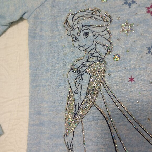 Disney Frozen Elsa Glitter Graphic Long Sleeve Girls Shirt Limited Edition Size - Picture 3 of 5